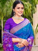 Nautical Blue Woven Patola Silk Saree