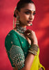 Lime Green Embroidered Soft Silk Saree With Contrast Blouse