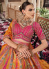 Pink & Yellow Banarasi Silk Embroidered Lehenga