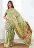 Pista Green Woven Linen Cotton Silk Saree