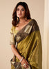 Mehndi Green Woven Tissue Silk Saree