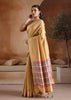 Golden Beige Woven Banarasi Silk Saree