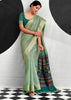Mist Green Woven Linen Cotton Silk Saree