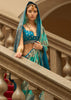 Tropical Green Printed Satin Silk Saree