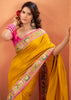 Mustard Yellow Woven Banarasi Patola Silk Saree
