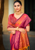 Spicy Orange Dual Tone Woven Banarasi Silk Saree