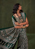 Mallard Green Printed Satin Crepe Silk Saree