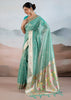 Ocean Green Woven Banarasi Tissue Silk Saree
