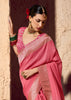 Blush Pink Woven Crepe Georgette Saree