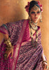 Wine Purple Printed Patola Silk Saree
