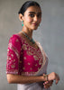 Lavender Embroidered Silk Saree With Heavy Blouse