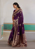Royal Purple Woven Banarasi Satin Silk Saree