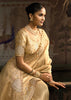 Cream Embroidered Designer Tissue Saree