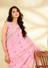 Blush Pink Woven Linen Silk Saree
