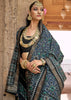 Steel Blue Printed Patola Saree
