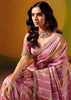 Violet Pink Designer Embroidered Saree