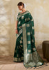 Forest Green Woven Banarasi Silk Saree