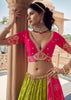 Lime Green Embroidered Designer Lehenga Set