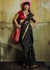 Ink Black Banarasi Tusser Silk Saree
