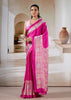 Princess Pink Printed Satin Silk Saree