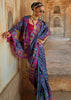 Midnight Blue Printed Kashmiri Jamewar Saree