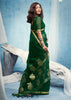 Hunter Green Woven Cotton Silk Saree