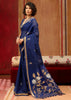 Midnight Blue Woven Cotton Silk Saree