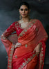 Rose Red Embroidered Designer Saree