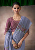 “Exclusive Offer” : Lavender Woven Cotton Silk Saree