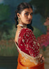 Peel Orange Embroidered Designer Saree