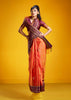 Peel Orange Woven Banarasi Silk Saree