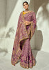 Wine Purple Embroidered Georgette Bandhej Saree