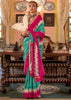 Turqoise Blue Printed Patola Silk Saree
