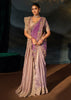 Light Purple Embroidered Tanchoi Silk Saree With Dupatta