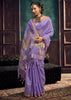 Lavender Purple Woven Cotton Silk Saree