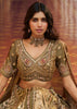Olive Green Banarasi Silk Embroidered Lehenga