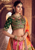Multicolour Banarasi Silk Embroidered Lehenga