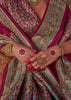 Maroon Printed Kashmiri Jamewar Saree