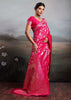 Fuchsia Pink Woven Banarasi Silk Saree