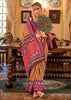 Apricot Orange Printed Patola Silk Saree