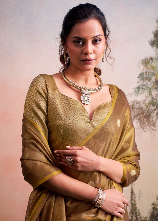 Rich Gold Woven Tissue Silk Saree
