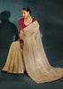 Ivory Embroidered Designer Tissue Saree