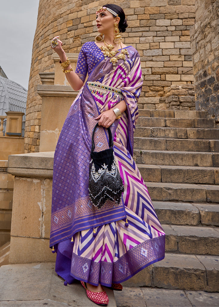 Royal Purple & Golden Soft Silk Saree for Wedding | Indian Festivals &  Weddings | The Silk Trend