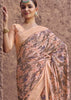Apricot Pink Digital Printed Silk Saree