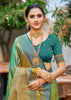 Spring Green Dual Tone Woven Banarasi Silk Saree