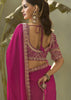“Exclusive Offer” : Fuchsia Pink Woven Embroidered Silk Saree