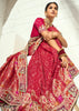 Red Embroidered Georgette Bandhej Saree