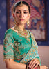 Sea Green Embroidered Tissue Designer Saree