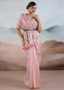 Baby Pink Woven Tissue Silk Saree