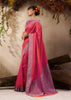 Fuchsia Pink Woven Kanjivaram Silk Saree